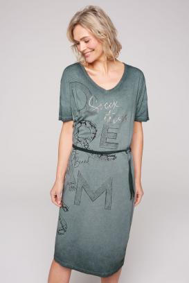 T-Shirt-Kleid mit großem Wording Print