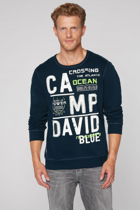 Sweatshirt mit Logo-Design Farbe : blue navy ,  Größe:  XXXL