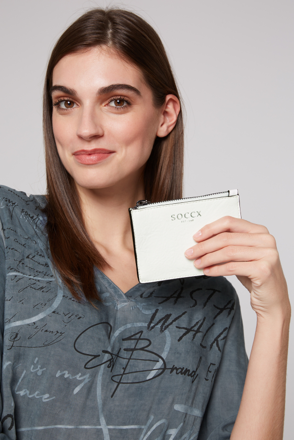 Soccx Mini-Geldbörse mit Zipper ivory