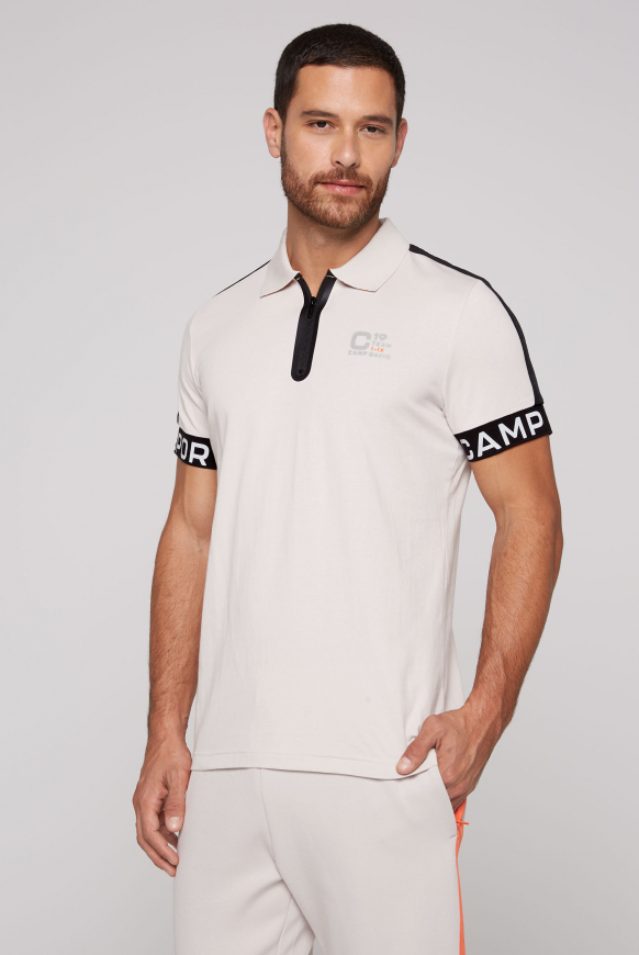 Soccx Poloshirt mit Zipper und reflektierenden Prints shell
