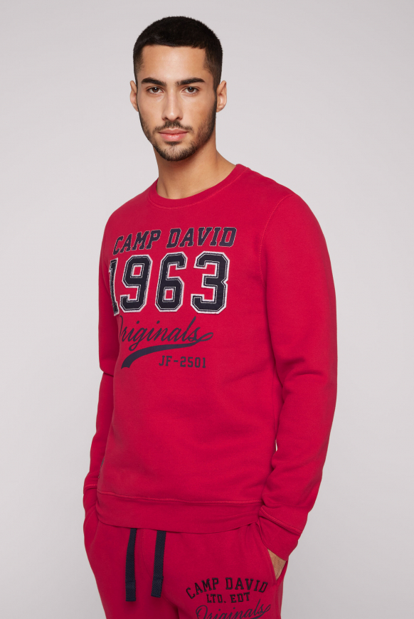 Soccx Sweatshirt mit Artwork im Retro-Style royal red