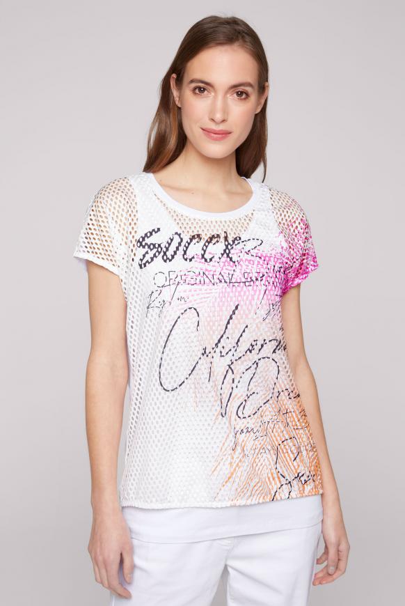 2-in-1 bedrucktes Mesh-Shirt mit Top