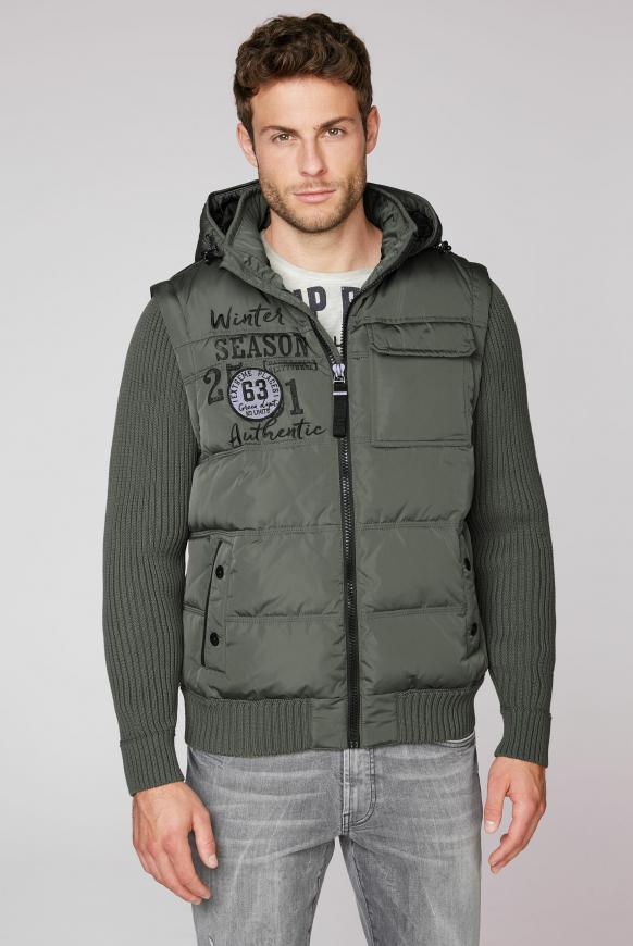 2-in-1 Jacke mit Kapuze und Strickärmeln