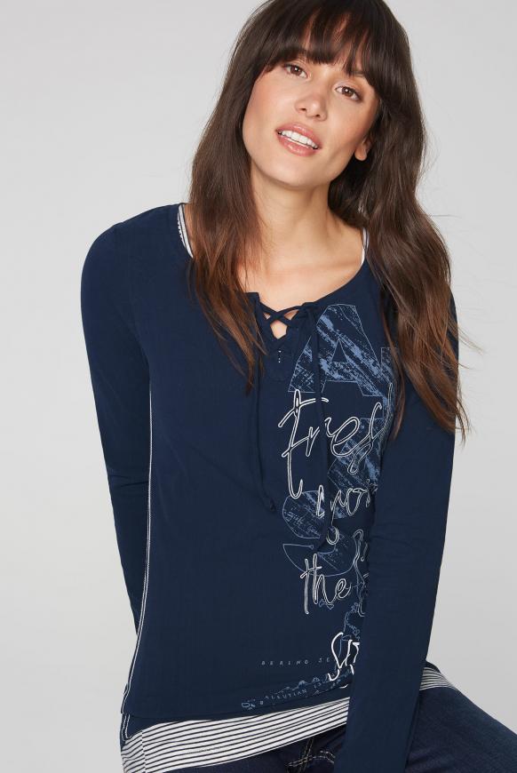 2-in-1 Serafino-Shirt mit Layering