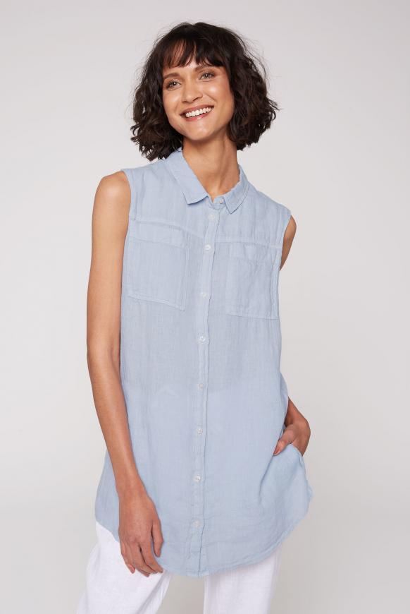 Ärmellose Bluse aus Leinen
