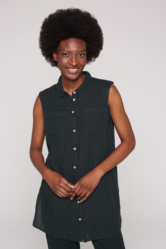 Ärmellose Bluse aus Leinen