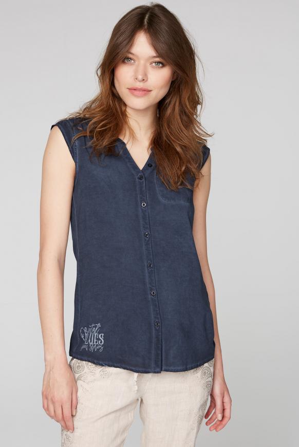 Ärmellose Bluse mit Rücken-Artwork