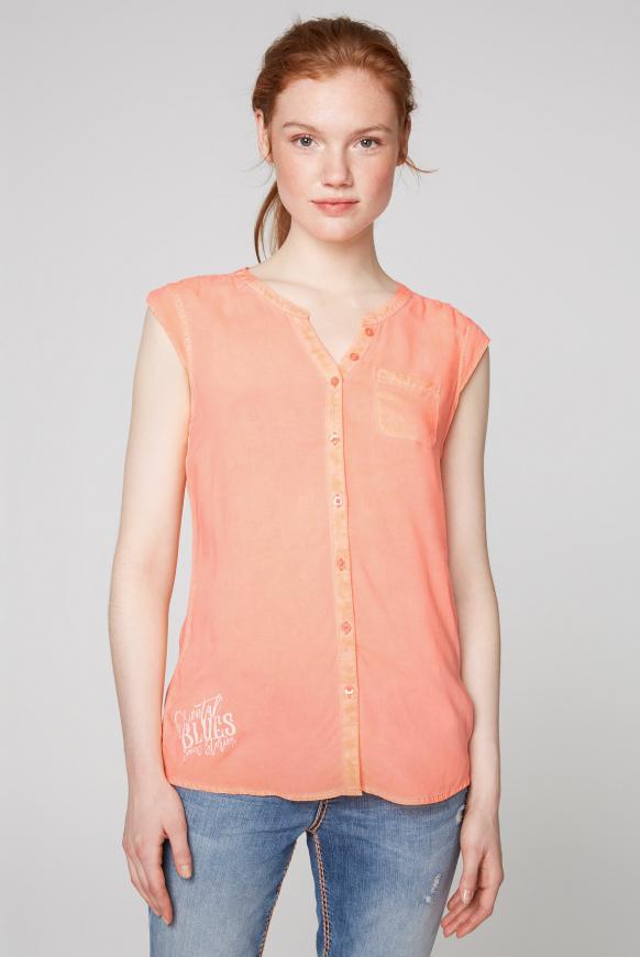 Ärmellose Bluse mit Rücken-Artwork