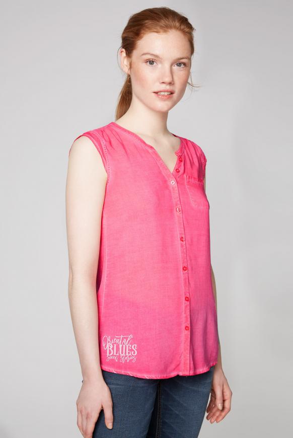 Ärmellose Bluse mit Rücken-Artwork