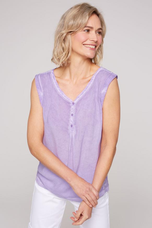 Ärmellose Bluse mit Rücken-Artwork lavender sky