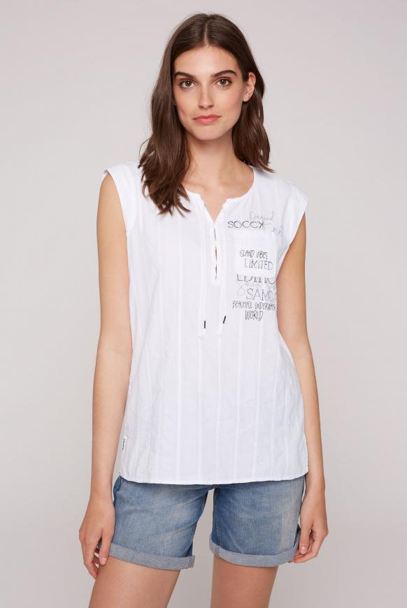 Ärmellose Bluse mit Rücken-Artwork