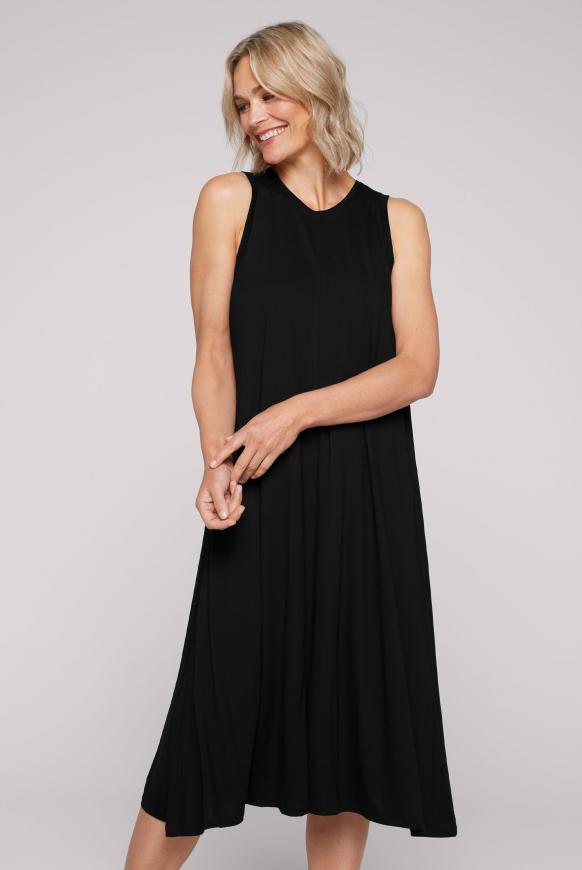 Ärmelloses Jersey-Kleid mit A-Linie black