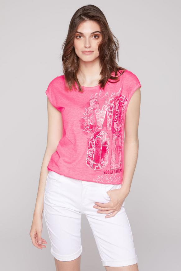 Ärmelloses Shirt mit Tülleinsatz am Rücken paradise pink