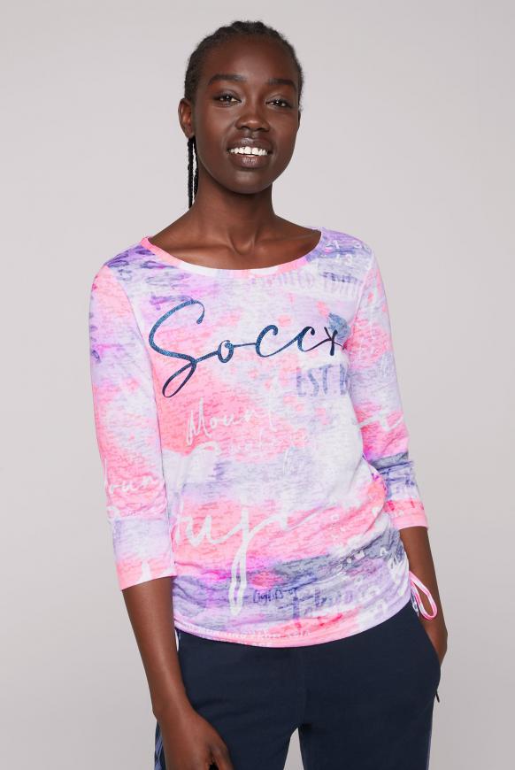 Ausbrenner-Shirt mit All Over Print multi color