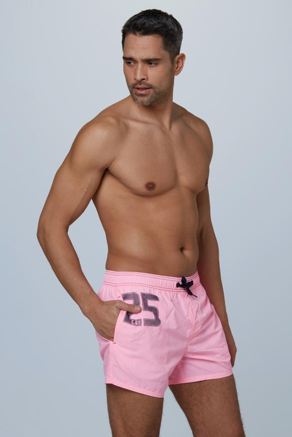 Badeshorts mit Label Print