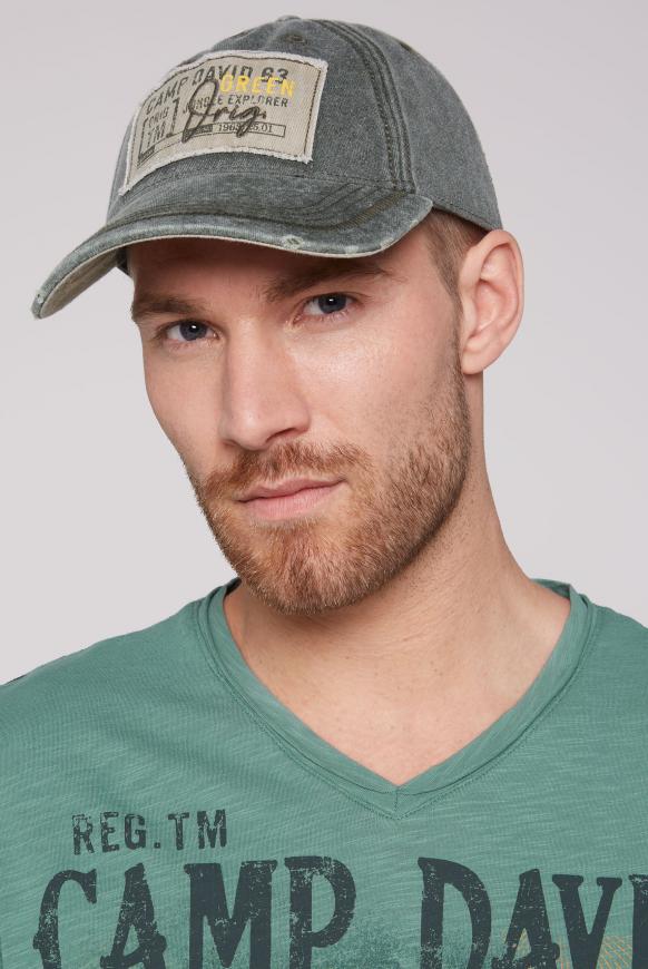 Base Cap Stone Washed mit Logo Patch green shadow