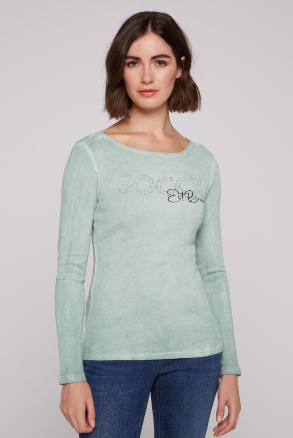 Basic Langarmshirt mit Logo Artwork