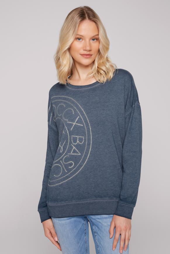 Basic Sweatshirt mit Glitter Print