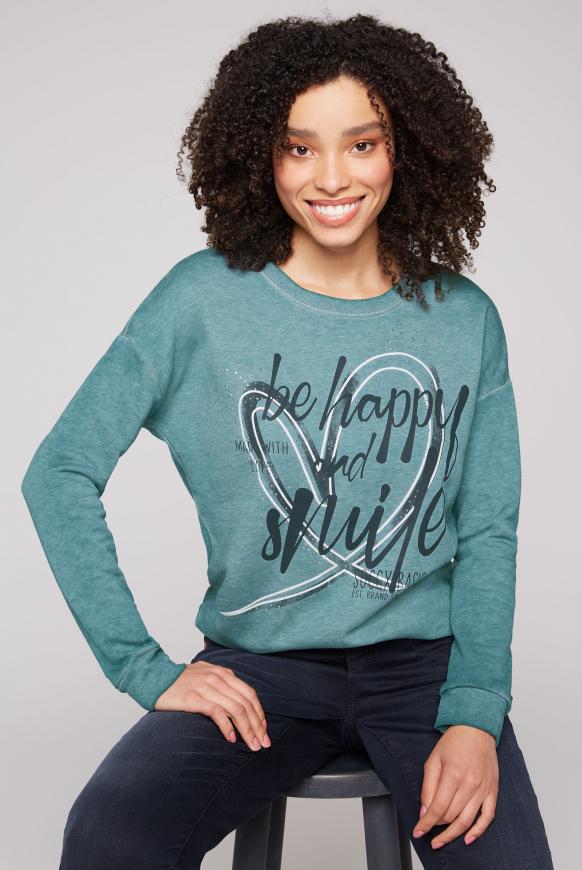 Basic Sweatshirt mit Label Artwork