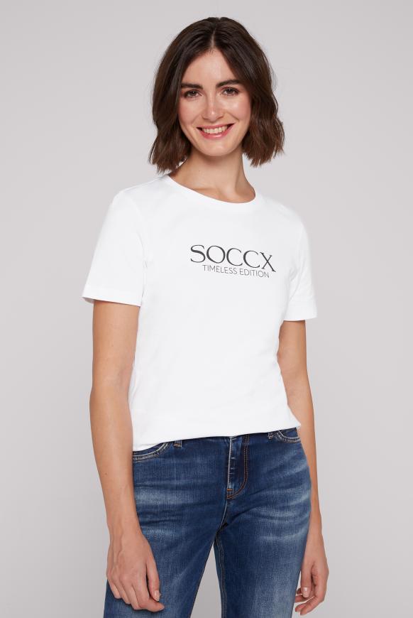 Basic T-Shirt mit Logo Print