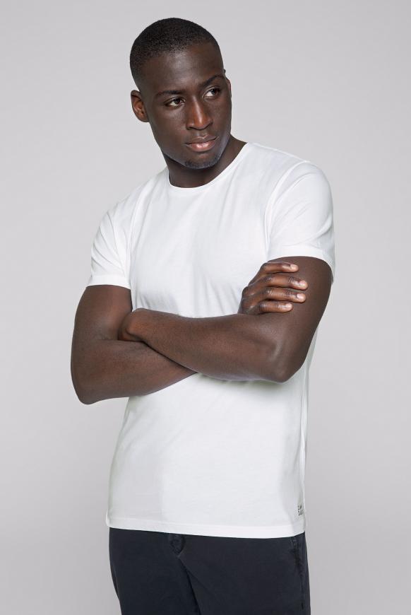 Basic T-Shirt mit Rundhalsausschnitt opticwhite