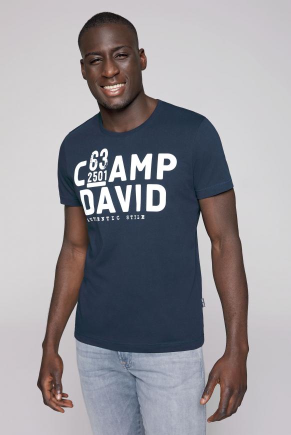 Basic T-Shirt Rundhals mit Logo Print