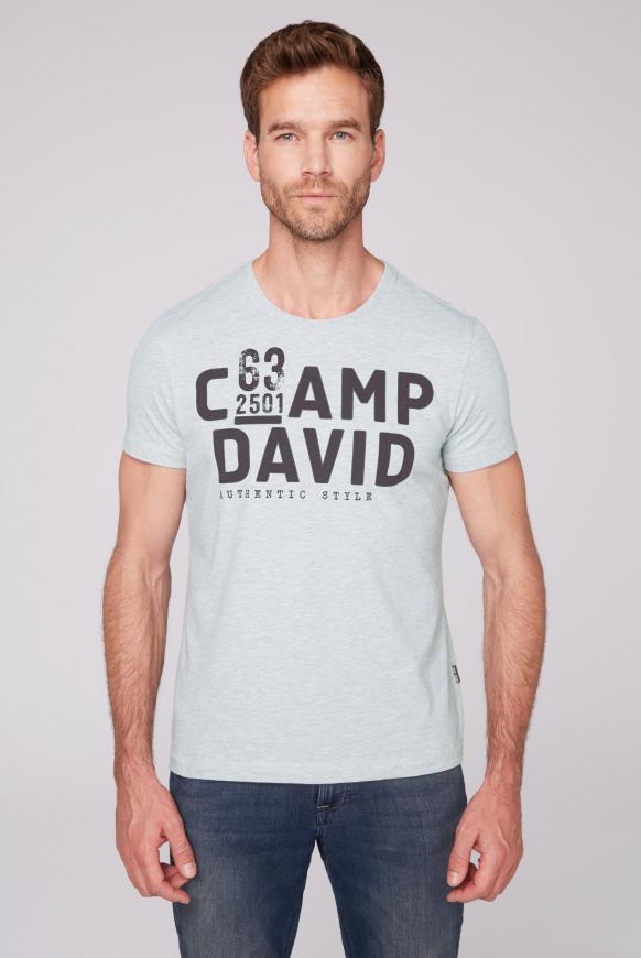 Basic T-Shirt Rundhals mit Logo Print