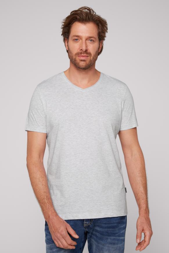 Basic T-Shirt V-Neck 2er-Pack grey melange