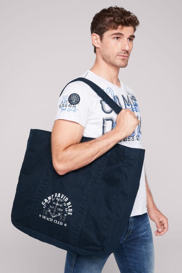 Beach Bag mit Logo Print blue navy