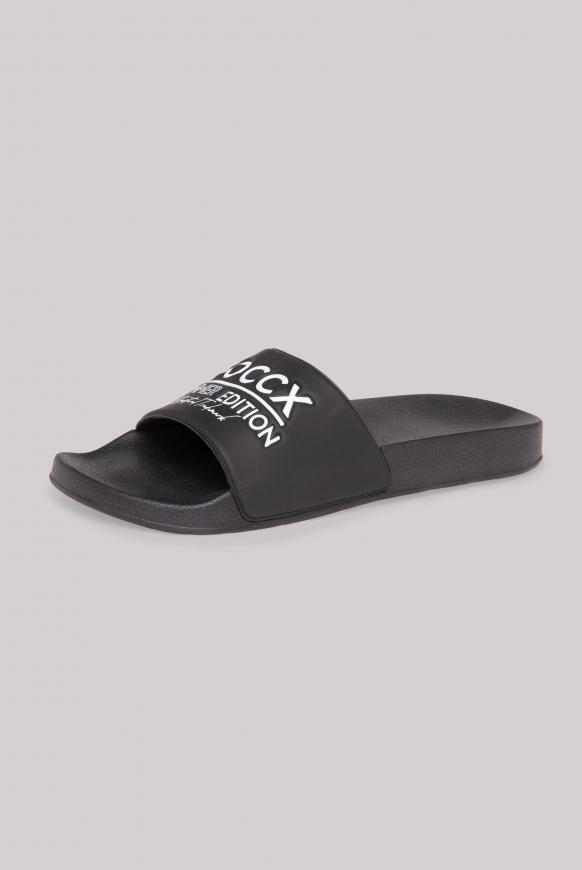 Beach Slipper mit Logo Design black