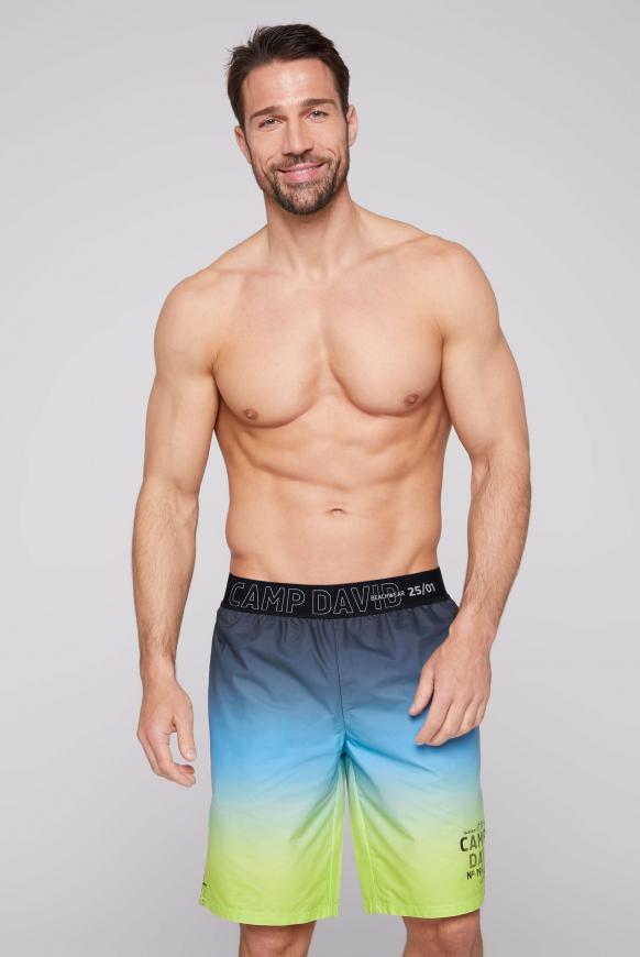 Beachshorts Dip Dye mit Logo-Bund