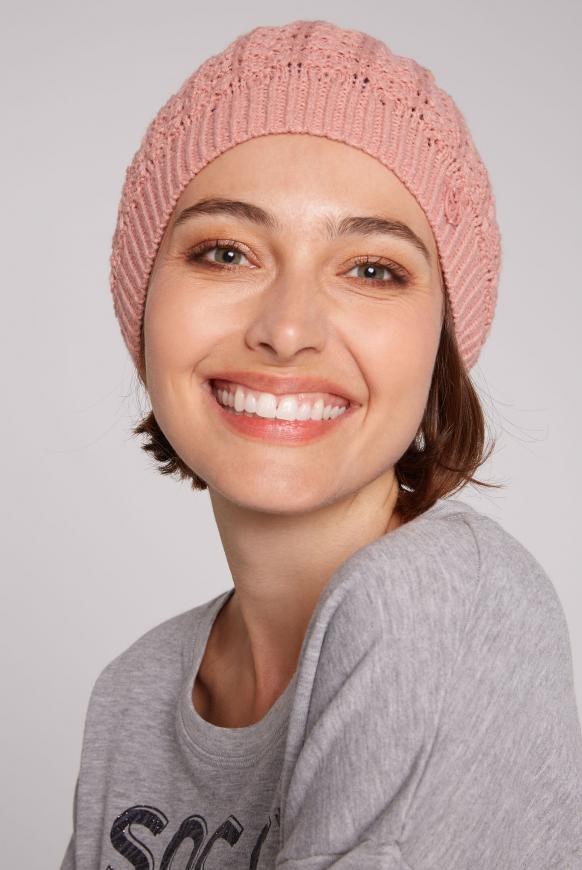 Beanie Mütze mit Strickmuster