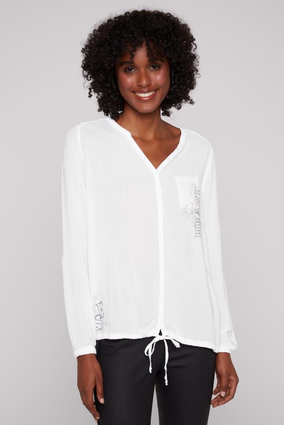 Belly-Bluse mit Rücken-Artwork