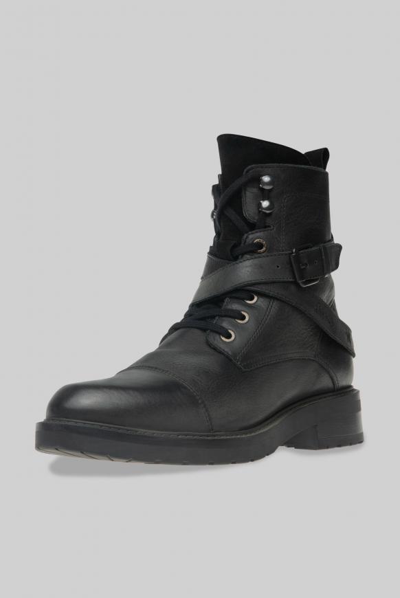 Biker Boots aus Leder mit Schnallen-Detail