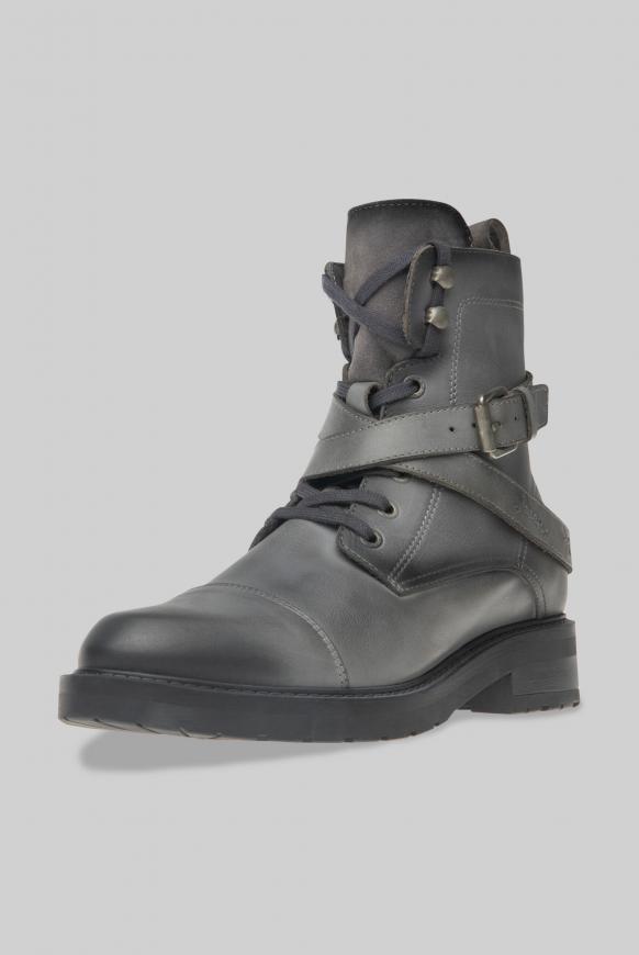 Biker Boots aus Leder mit Schnallen-Detail