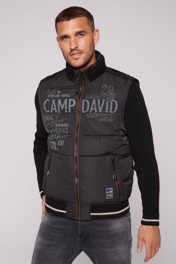 Blouson mit Strickärmeln und Logo Artwork