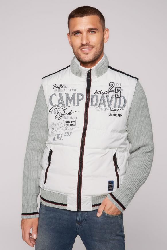 Blouson mit Strickärmeln und Logo Artwork