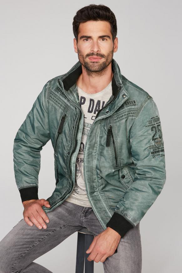 Blouson mit Used-Färbung und Label-Stickereien