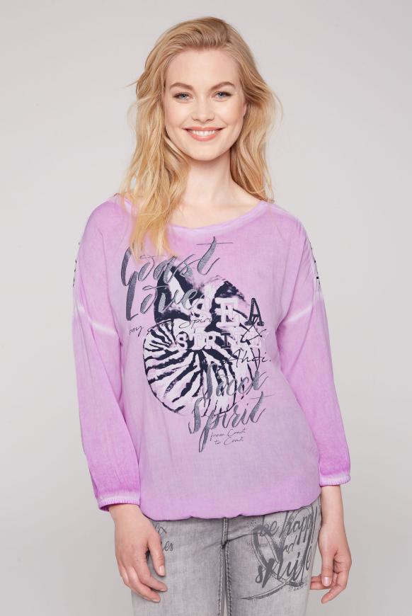 Blusenshirt Inside Oil Dyed mit Tapes und Prints