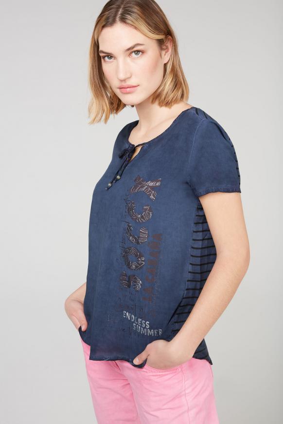 Blusenshirt mit gestreifter Rückseite