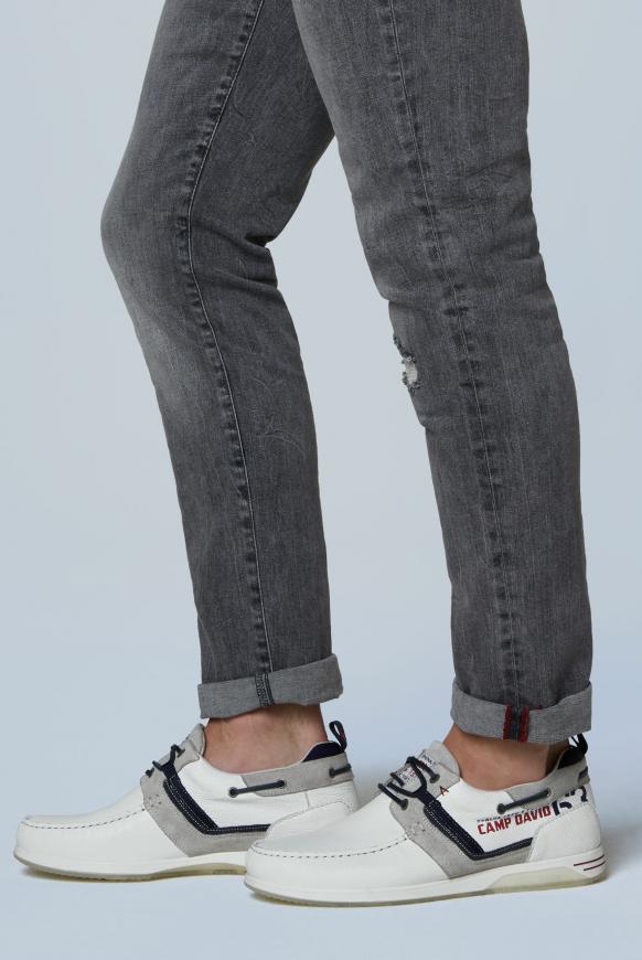 Bootsschuhe aus Leder mit Logo Print