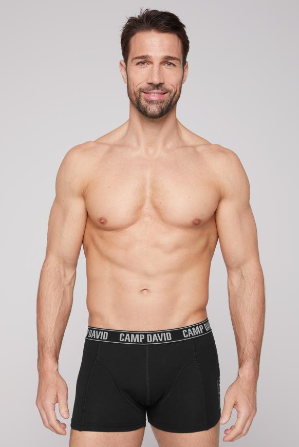 Boxershorts mit Logo Design, 2er Pack black / greymelange
