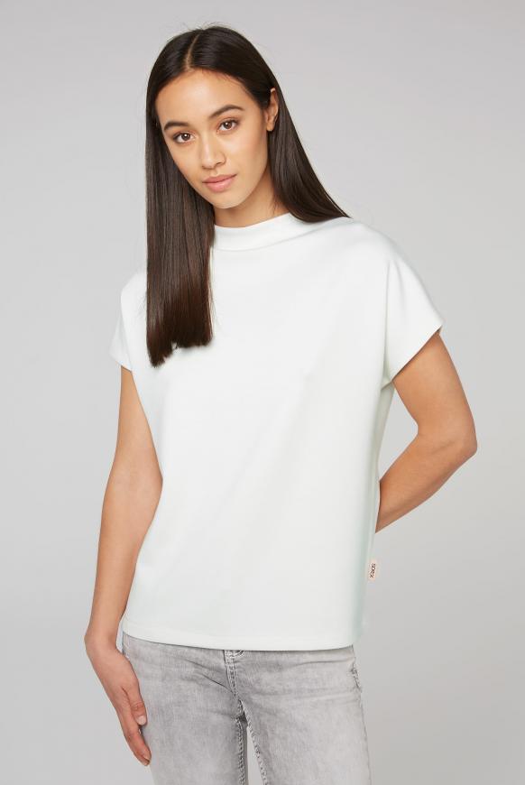 Boxy-Shirt mit Stehkragen cotton white