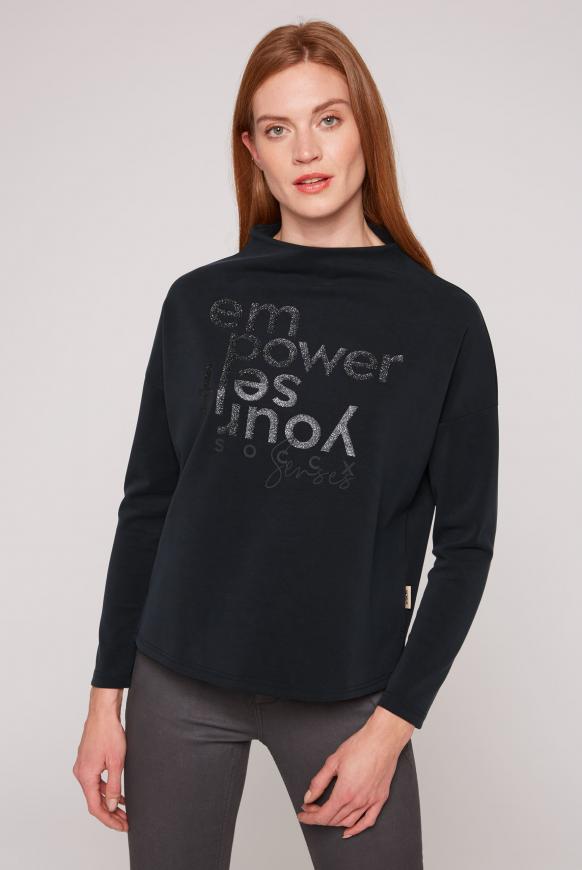Boxy-Sweatshirt mit Glitter Print