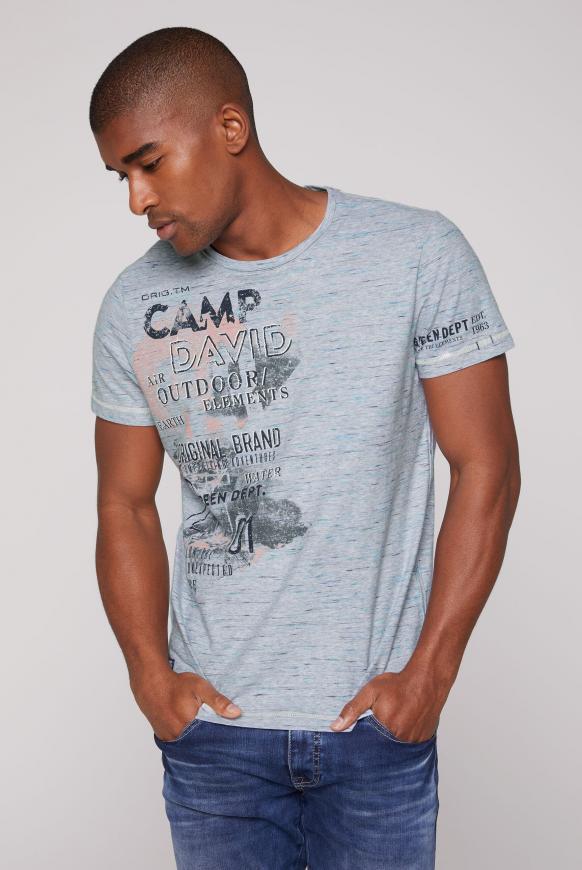 Bunt meliertes T-Shirt mit Used Prints