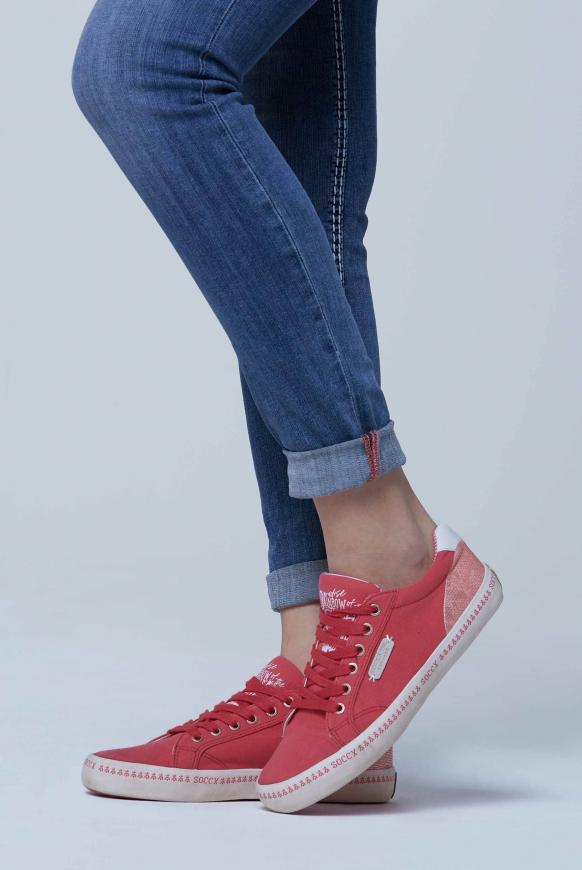 Canvas Sneaker mit bedruckter Sohle