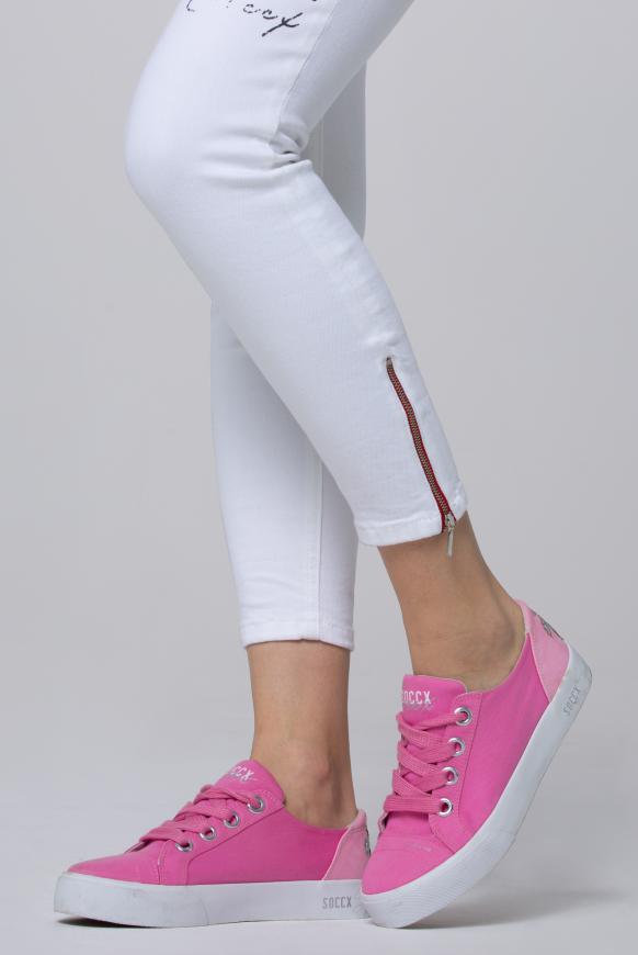 Canvas Sneaker mit Plateau-Sohle