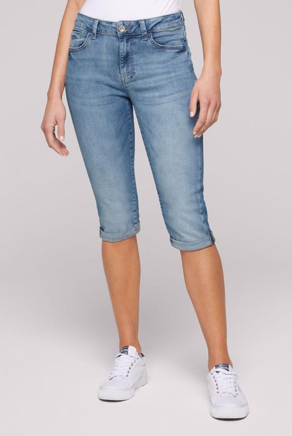 Capri Jeans RO:MY mit Turn-Up-Saum light blue wash