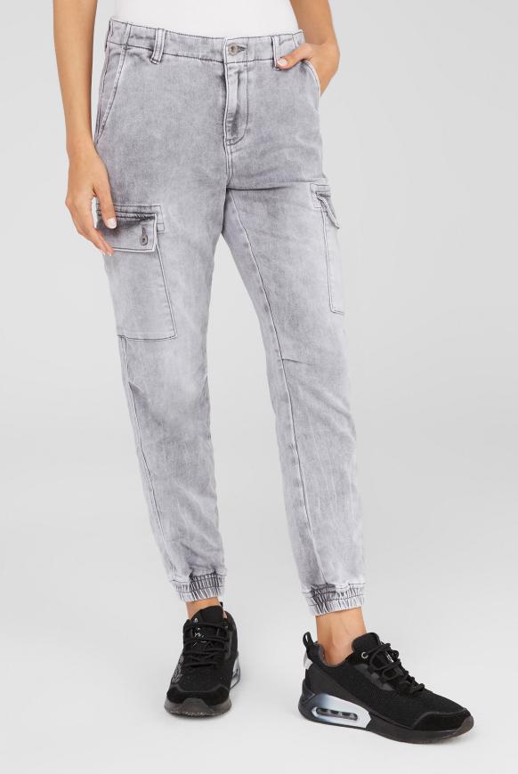 Cargo Jeans CAR:LA aus Sweatmaterial