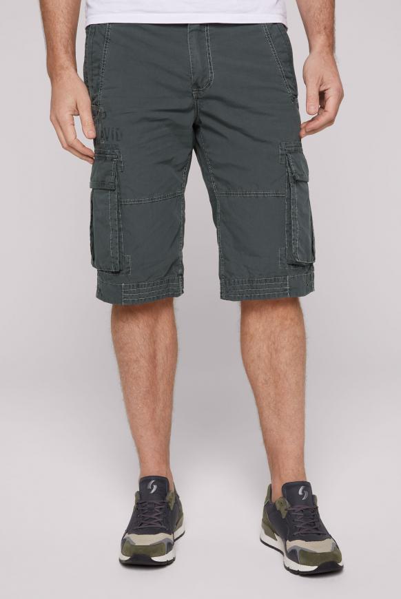 Cargo Shorts mit Beintaschen und Tapes green shadow